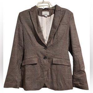 H&M Brown Plaid Blazer